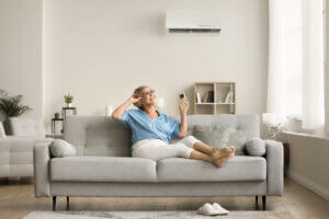 woman enjoying a cool home